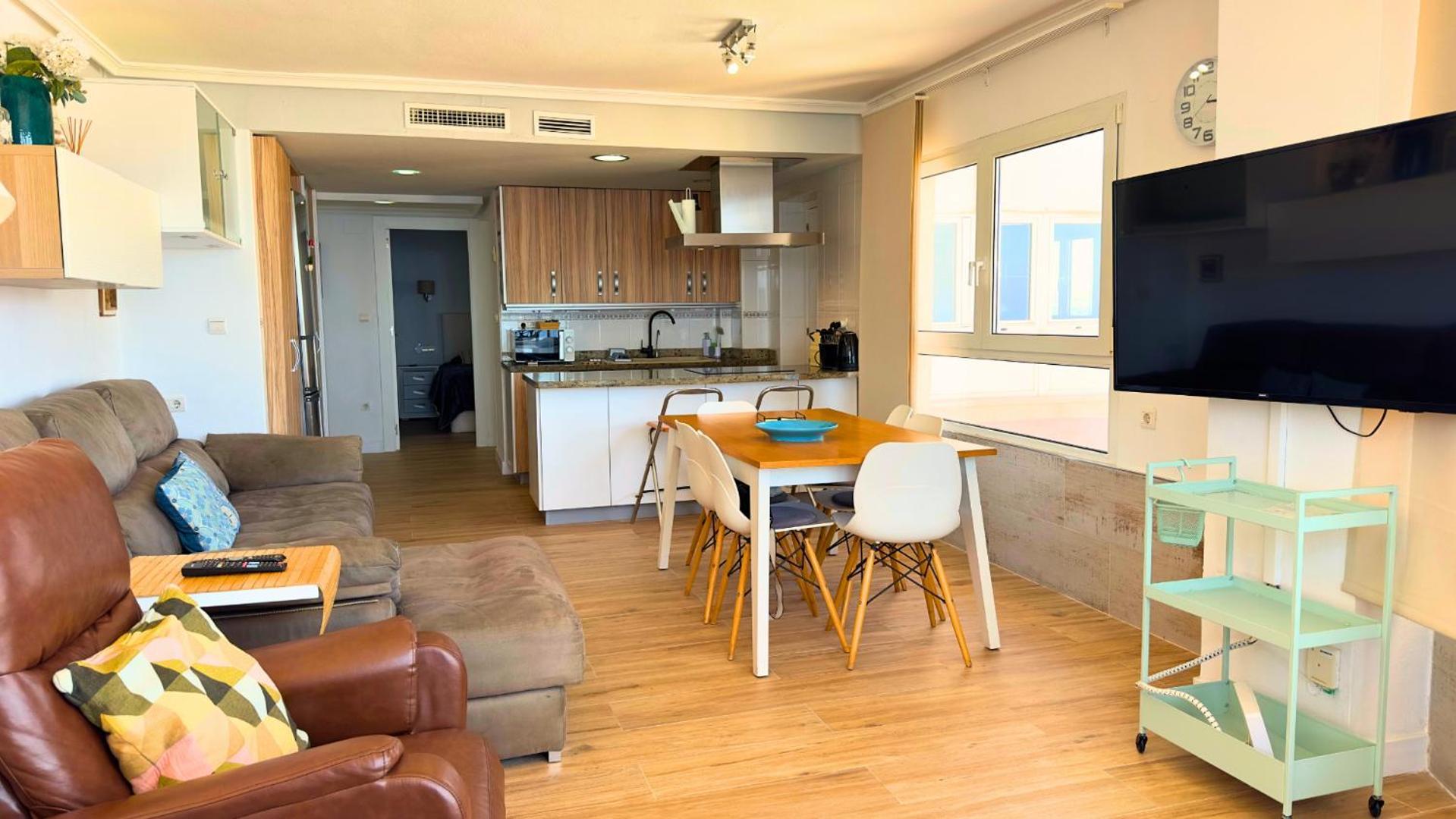 Апартаменты Atico A 50M Del Mar. Parking Gratis. A/C Кампелло Экстерьер фото